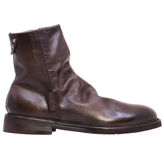 A.S.98 Lumen Z66201 stivaletto uomo in pelle marrone Ebano con zip 