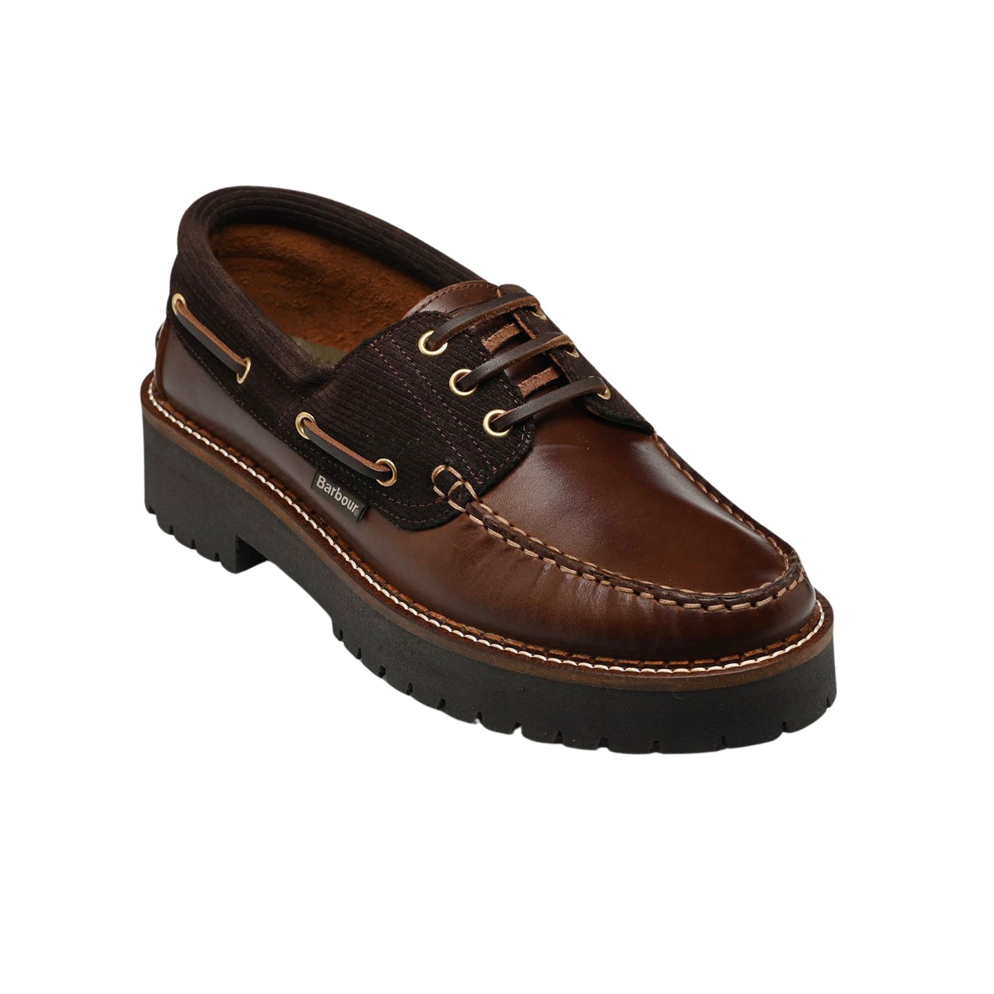 Barbour Darras Boat Shoe LFO0798 scarpa da barca donna in pelle marrone 