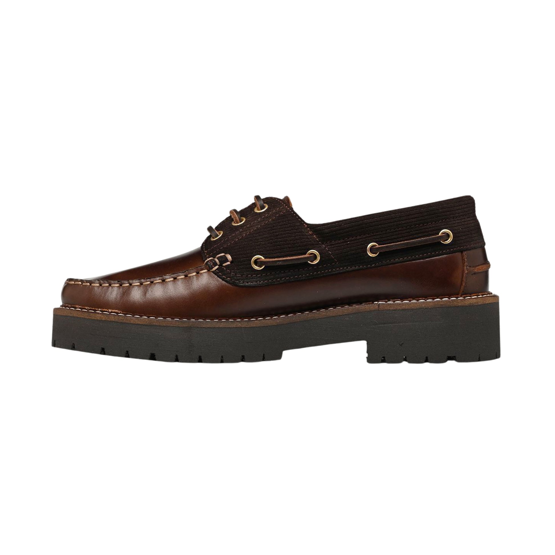 Barbour Darras Boat Shoe LFO0798 scarpa da barca donna in pelle marrone 