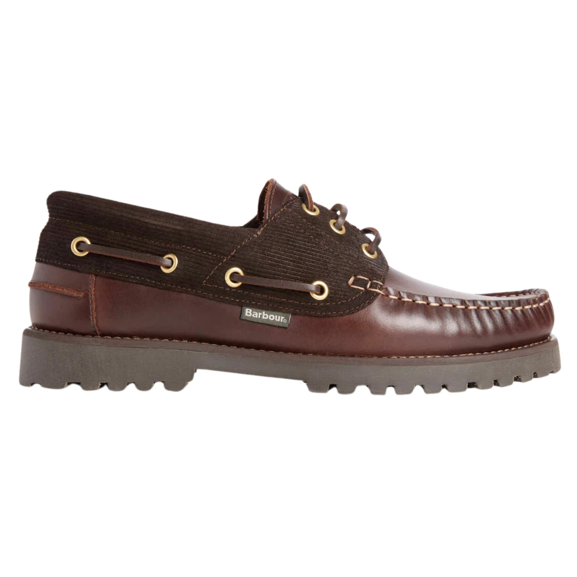Barbour Re-Engineered Deck MFO0795 scarpa da barca uomo in pelle marrone scuro 