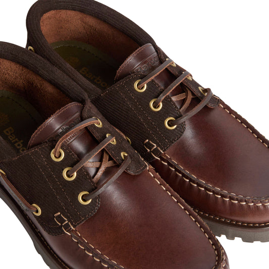 Barbour Re-Engineered Deck MFO0795 scarpa da barca uomo in pelle marrone scuro 