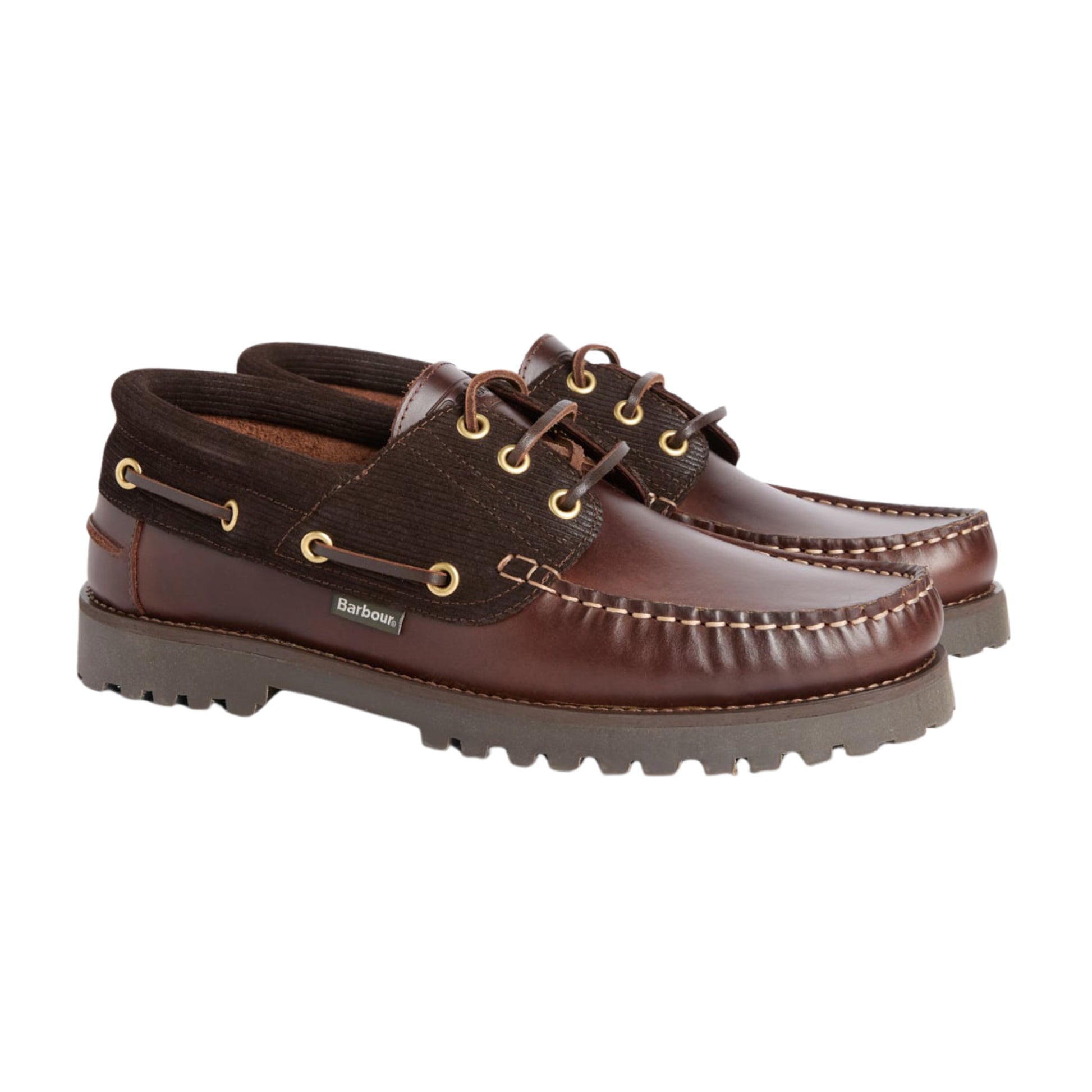 Barbour Re-Engineered Deck MFO0795 scarpa da barca uomo in pelle marrone scuro 