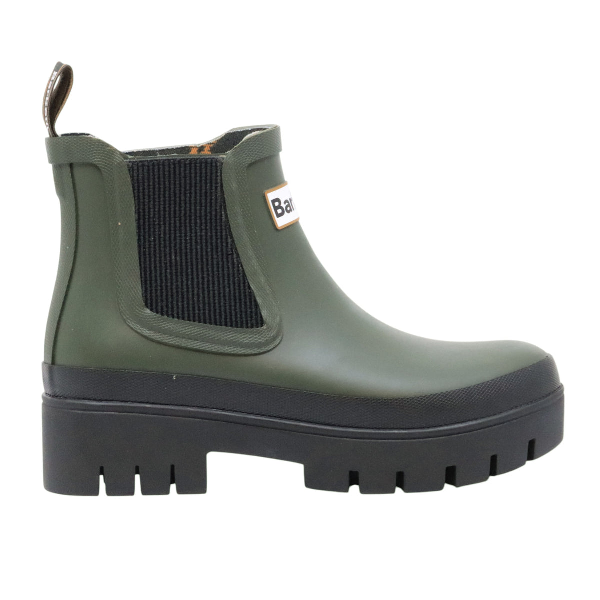 Barbour Halton LRF0100 Olive-Black tronchetto Chelsea donna in gomma verde oliva 
