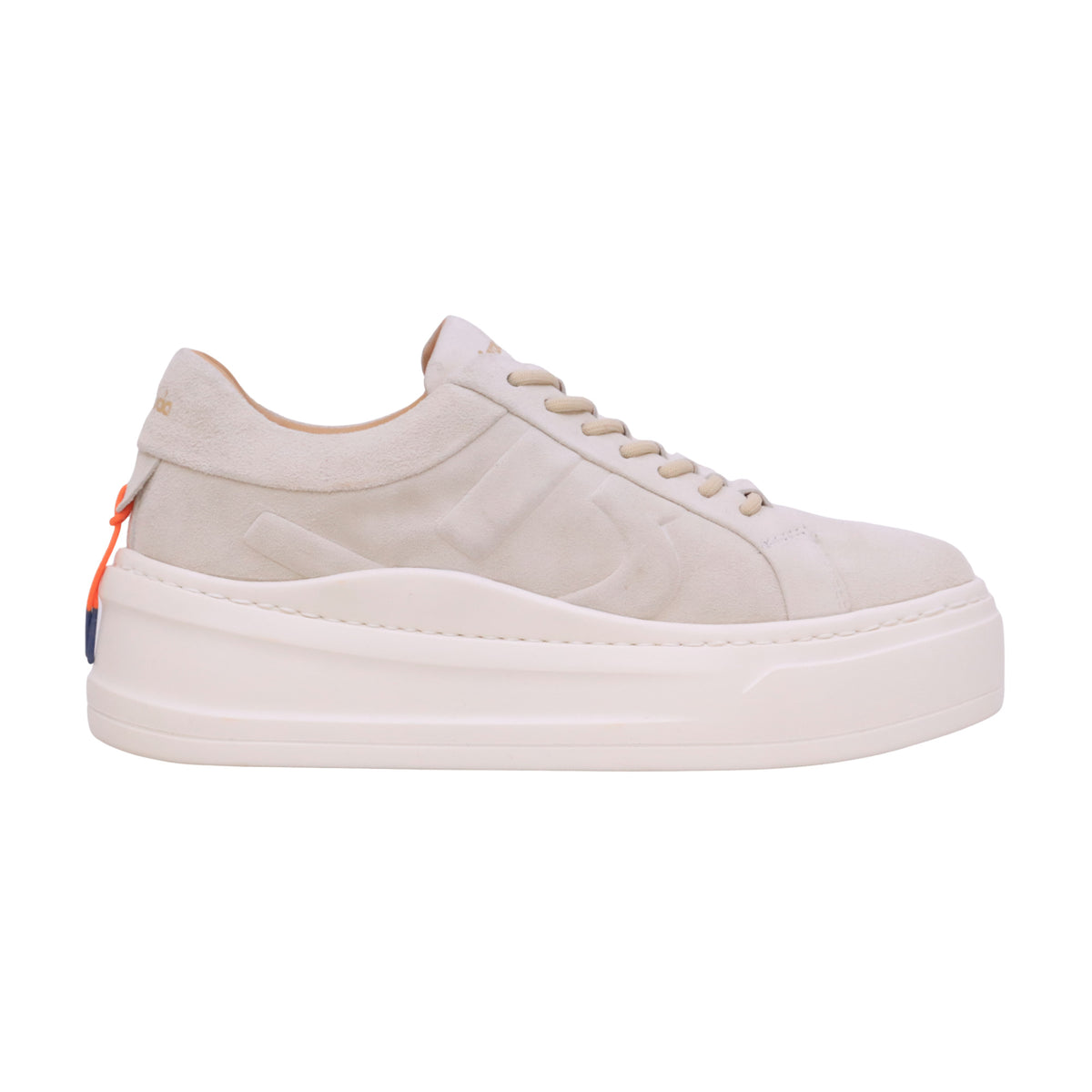 Barracuda Mary Lou BD1625A V2974 sneaker donna in camoscio bianco marmo con platform 