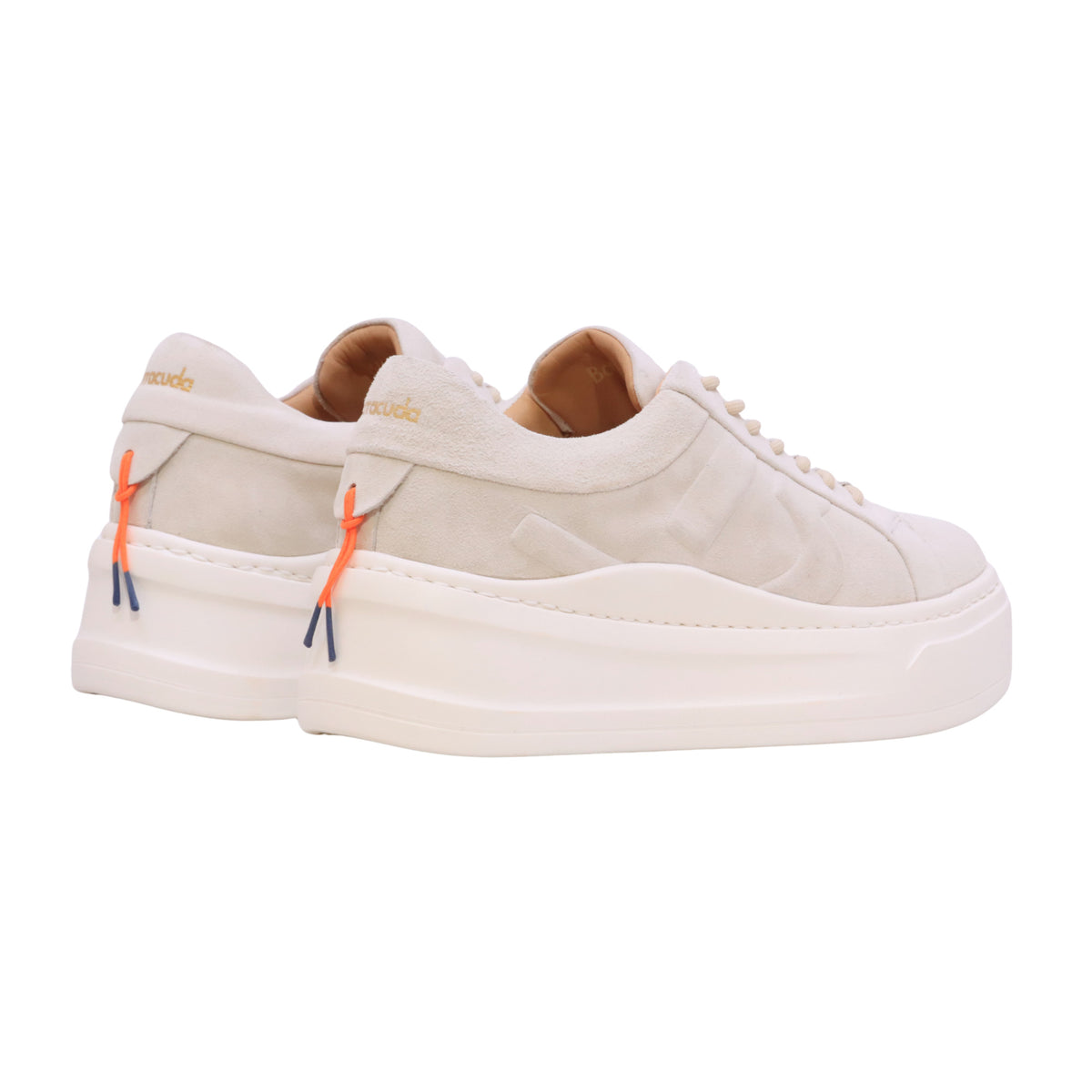 Barracuda Mary Lou BD1625A V2974 sneaker donna in camoscio bianco marmo con platform 