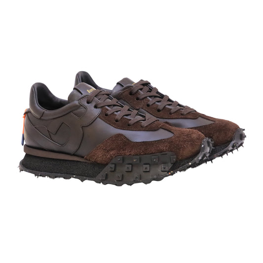 Barracuda BU3585 sneaker uomo in pelle e camoscio marrone testa di moro 
