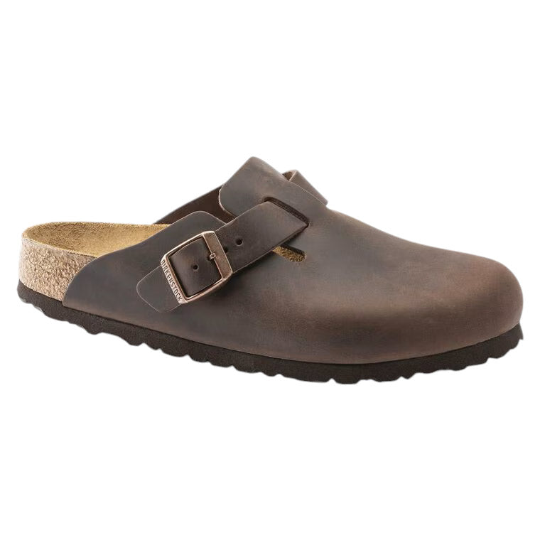 Birkenstock Boston Oiled Leather 0860133 sabot unisex in pelle oleata Habana 
