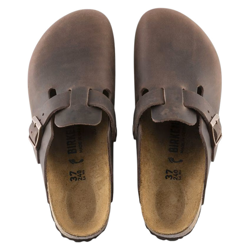 Birkenstock Boston Oiled Leather 0860133 sabot unisex in pelle oleata Habana 