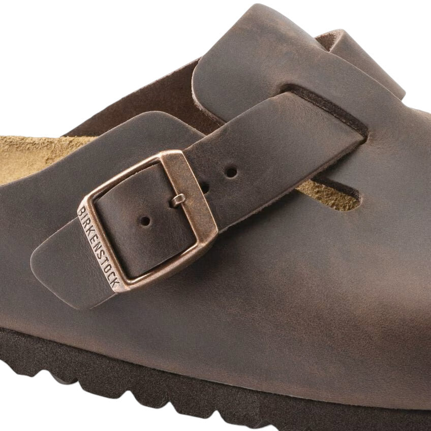 Birkenstock Boston Oiled Leather 0860133 sabot unisex in pelle oleata Habana 
