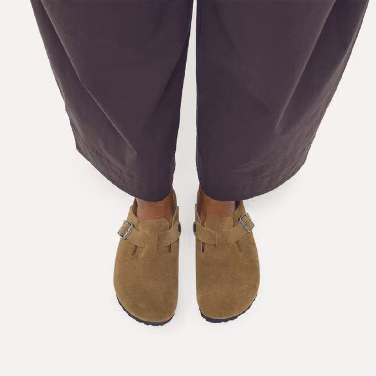 Birkenstock Boston 1032795 sabot unisex in pelle scamosciata Dark Tea 