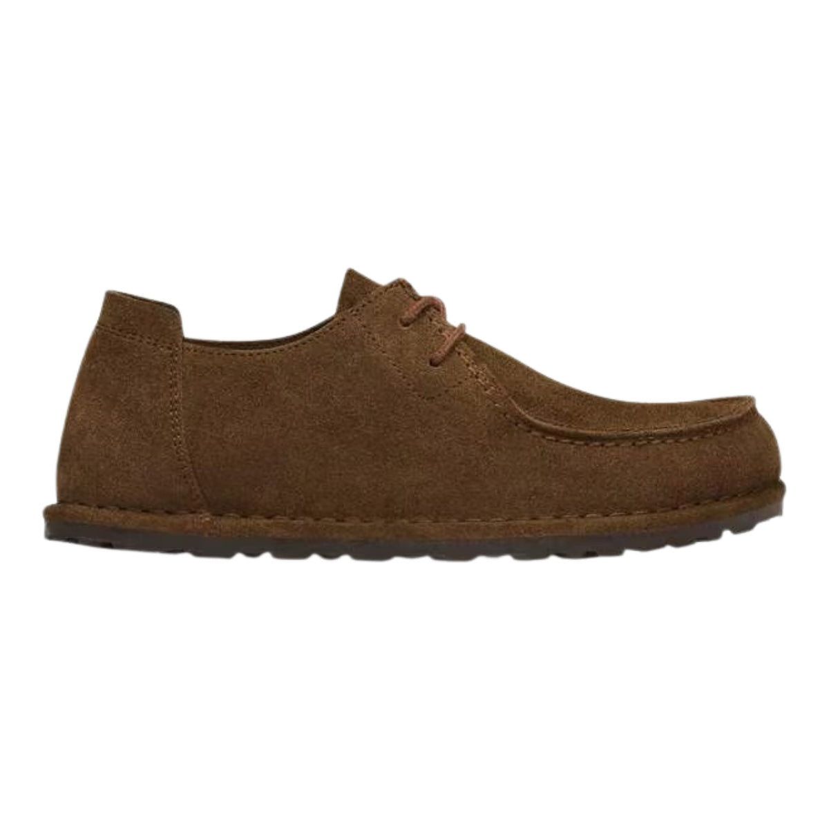Birkenstock Utti Lace Carafe Narrow Fit scarpa mocassino unisex in camoscio marrone scuro 