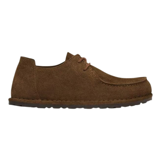 Birkenstock Utti Lace Carafe Narrow Fit scarpa mocassino unisex in camoscio marrone scuro 