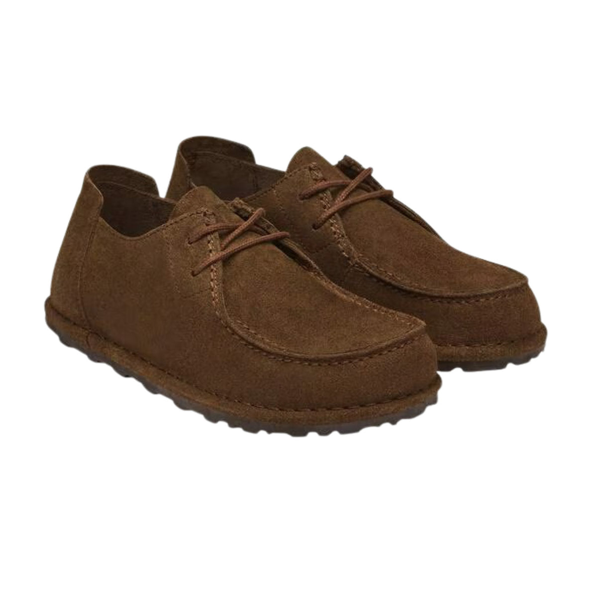 Birkenstock Utti Lace Carafe Narrow Fit scarpa mocassino unisex in camoscio marrone scuro 