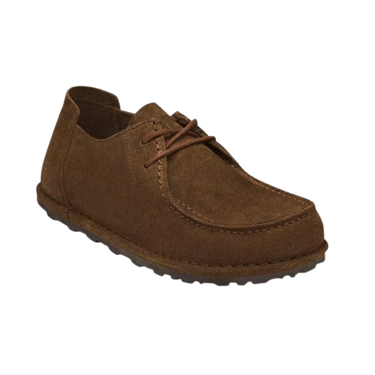 Birkenstock Utti Lace Carafe Narrow Fit scarpa mocassino unisex in camoscio marrone scuro 