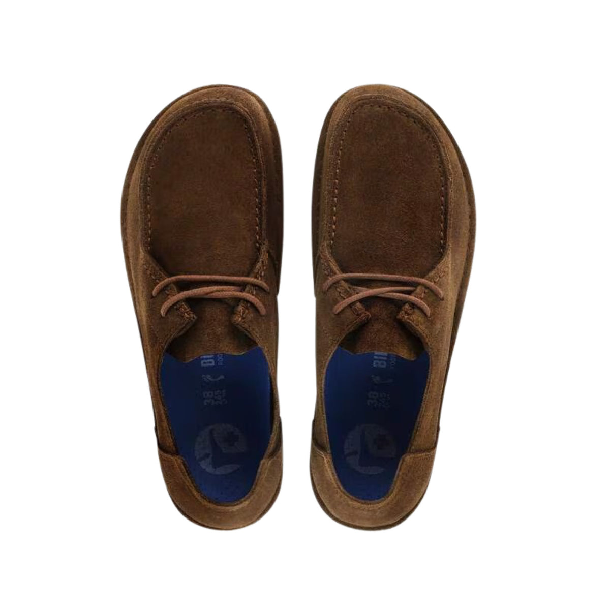 Birkenstock Utti Lace Carafe Narrow Fit scarpa mocassino unisex in camoscio marrone scuro 