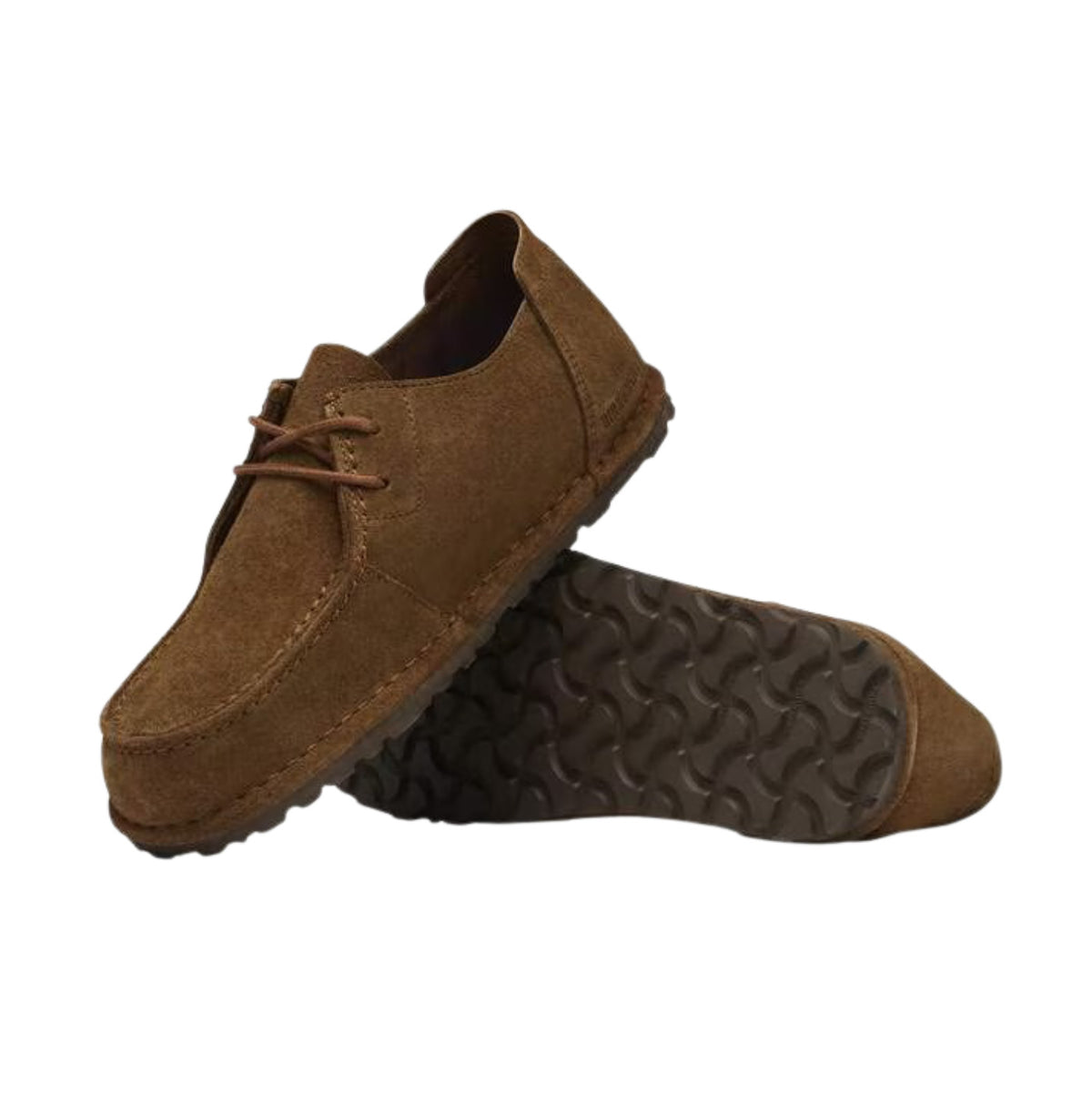 Birkenstock Utti Lace Carafe Narrow Fit scarpa mocassino unisex in camoscio marrone scuro 