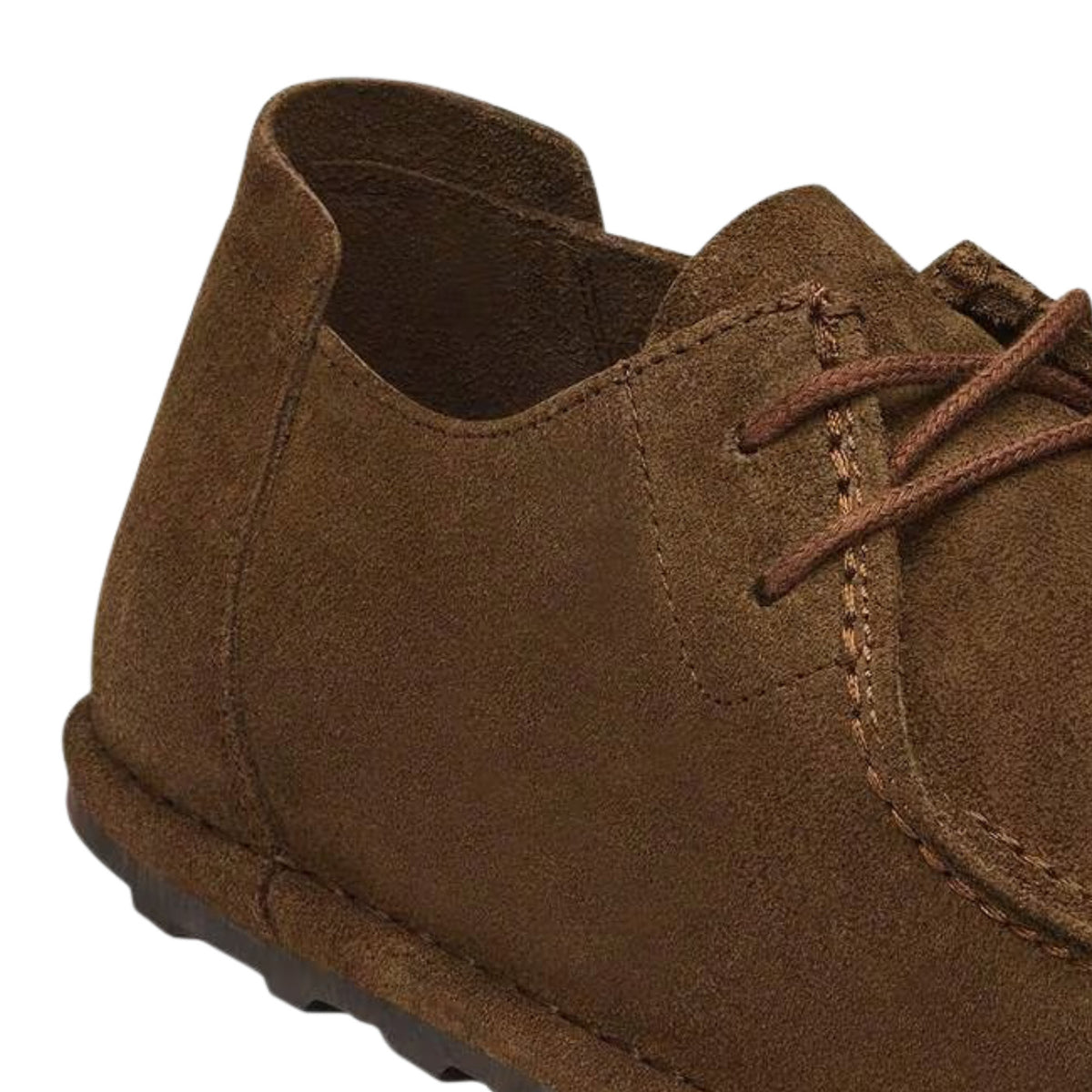 Birkenstock Utti Lace Carafe Narrow Fit scarpa mocassino unisex in camoscio marrone scuro 