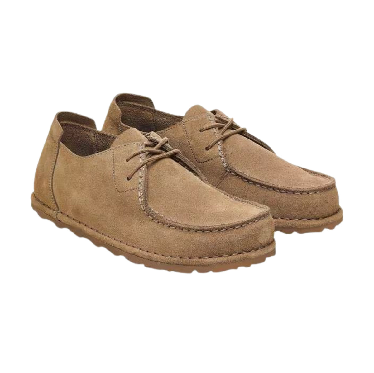 Birkenstock Utti Lace Narrow Fit scarpa mocassino unisex in camoscio grey taupe 