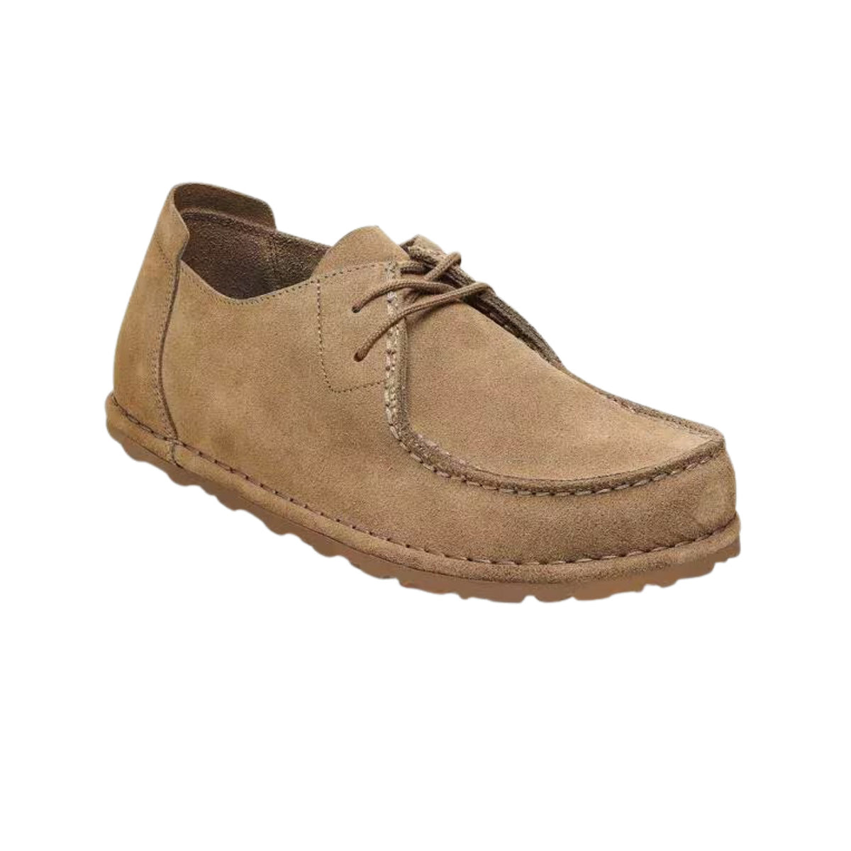Birkenstock Utti Lace Narrow Fit scarpa mocassino unisex in camoscio grey taupe 
