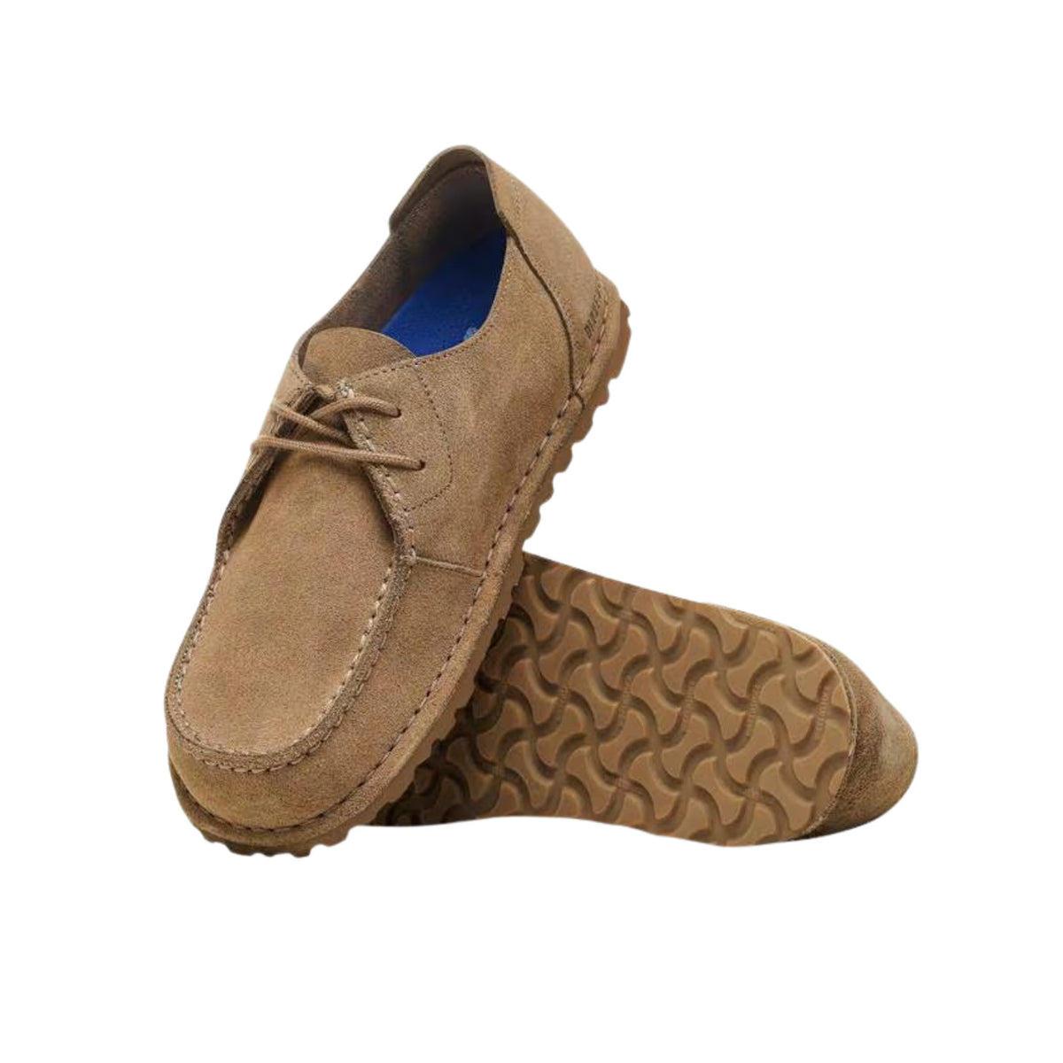 Birkenstock Utti Lace Narrow Fit scarpa mocassino unisex in camoscio grey taupe 
