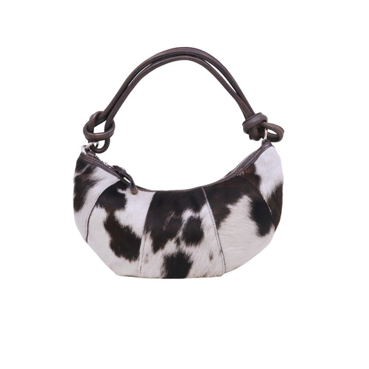 Campomaggi Sole C045570ND borsa monospalla donna in pelle grigia e cavallino Made in Italy 