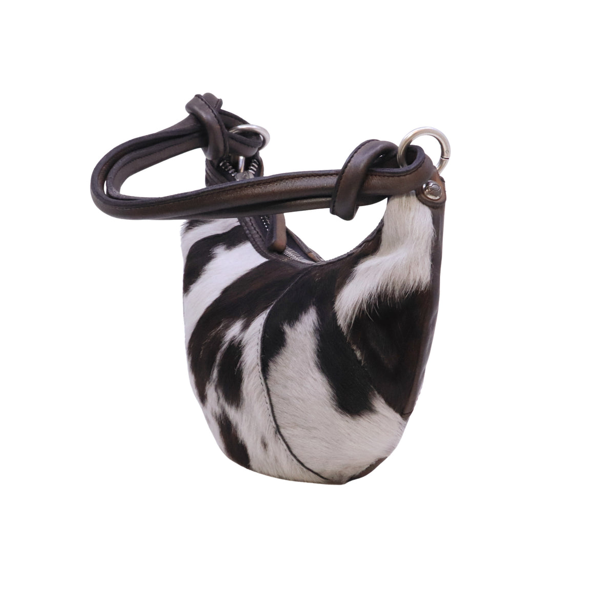 Campomaggi Sole C045570ND borsa monospalla donna in pelle grigia e cavallino Made in Italy 