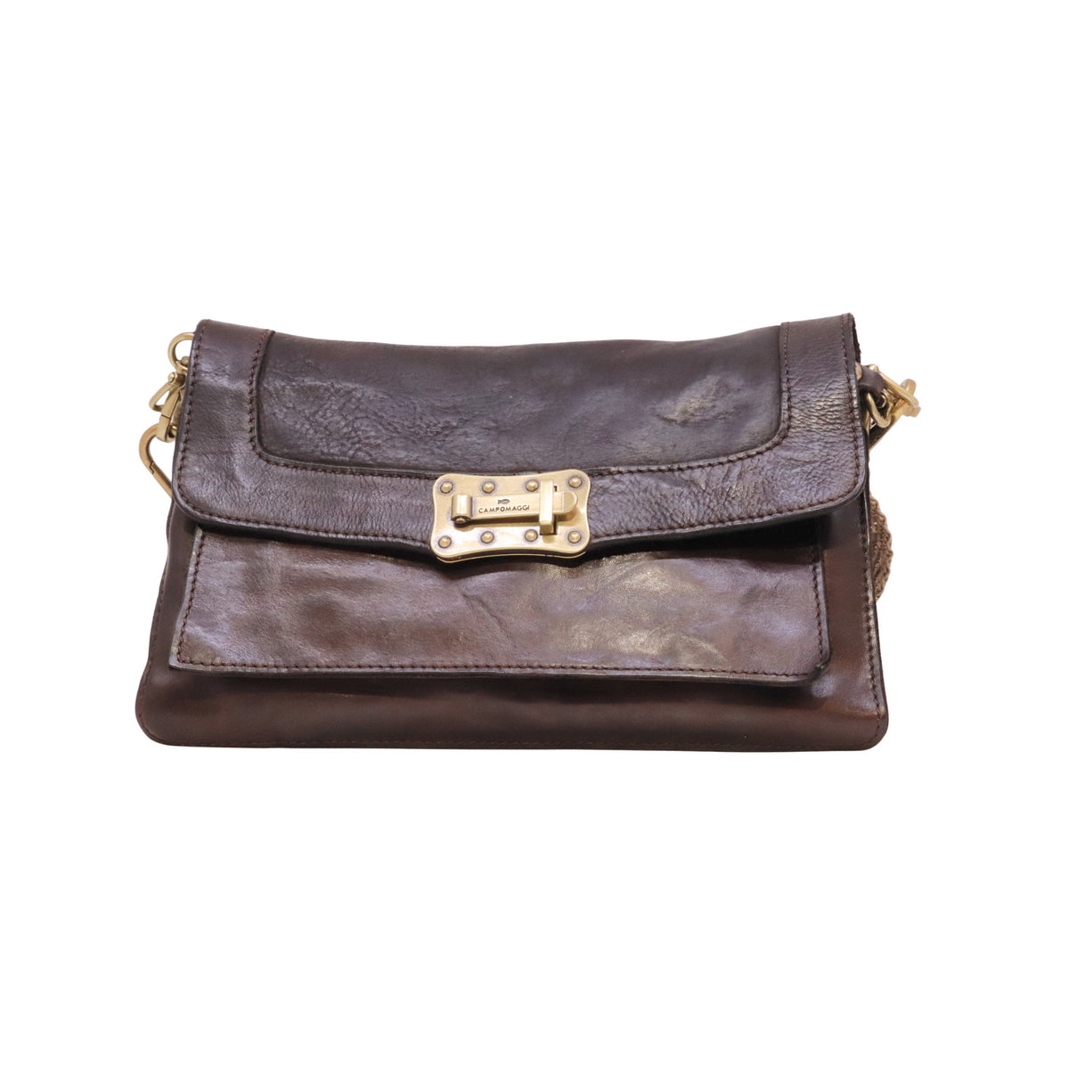 Campomaggi Agnese C045680ND borsa a spalla e tracolla in pelle testa di moro Made in Italy 