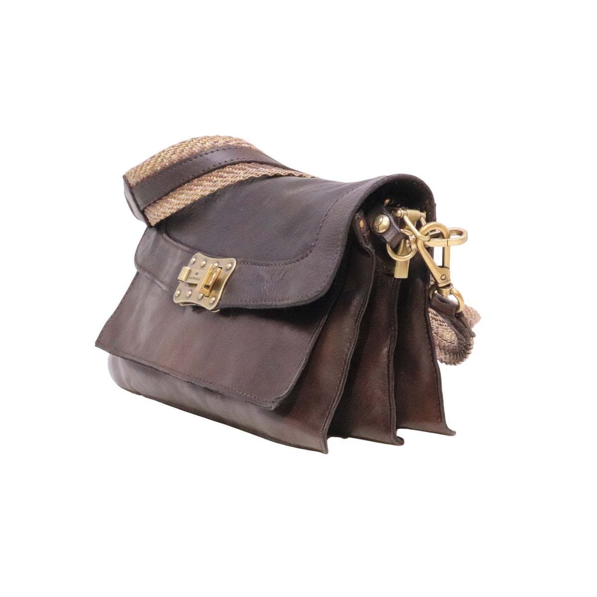 Campomaggi Agnese C045680ND borsa a spalla e tracolla in pelle testa di moro Made in Italy 