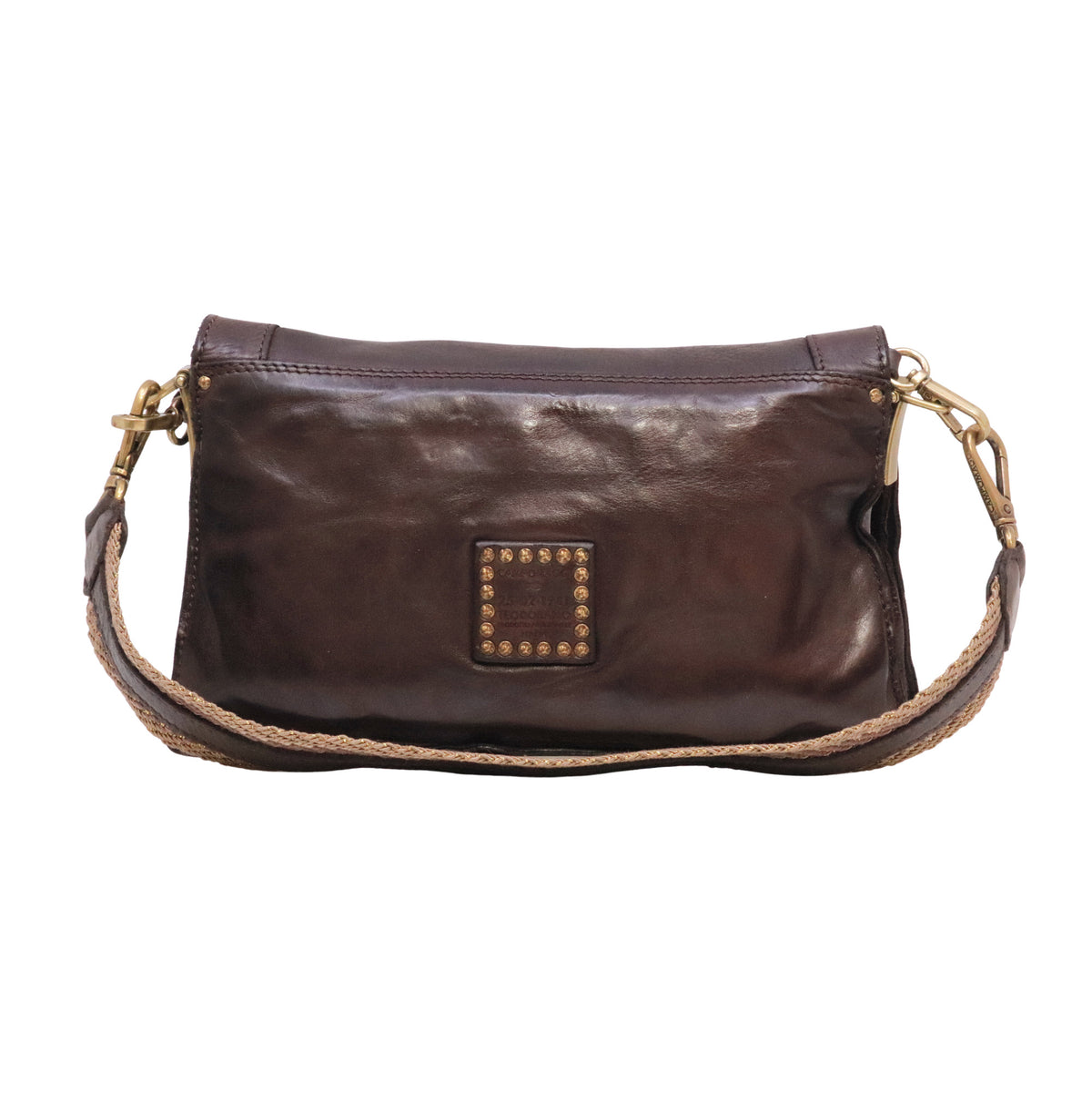 Campomaggi Agnese C045680ND borsa a spalla e tracolla in pelle testa di moro Made in Italy 