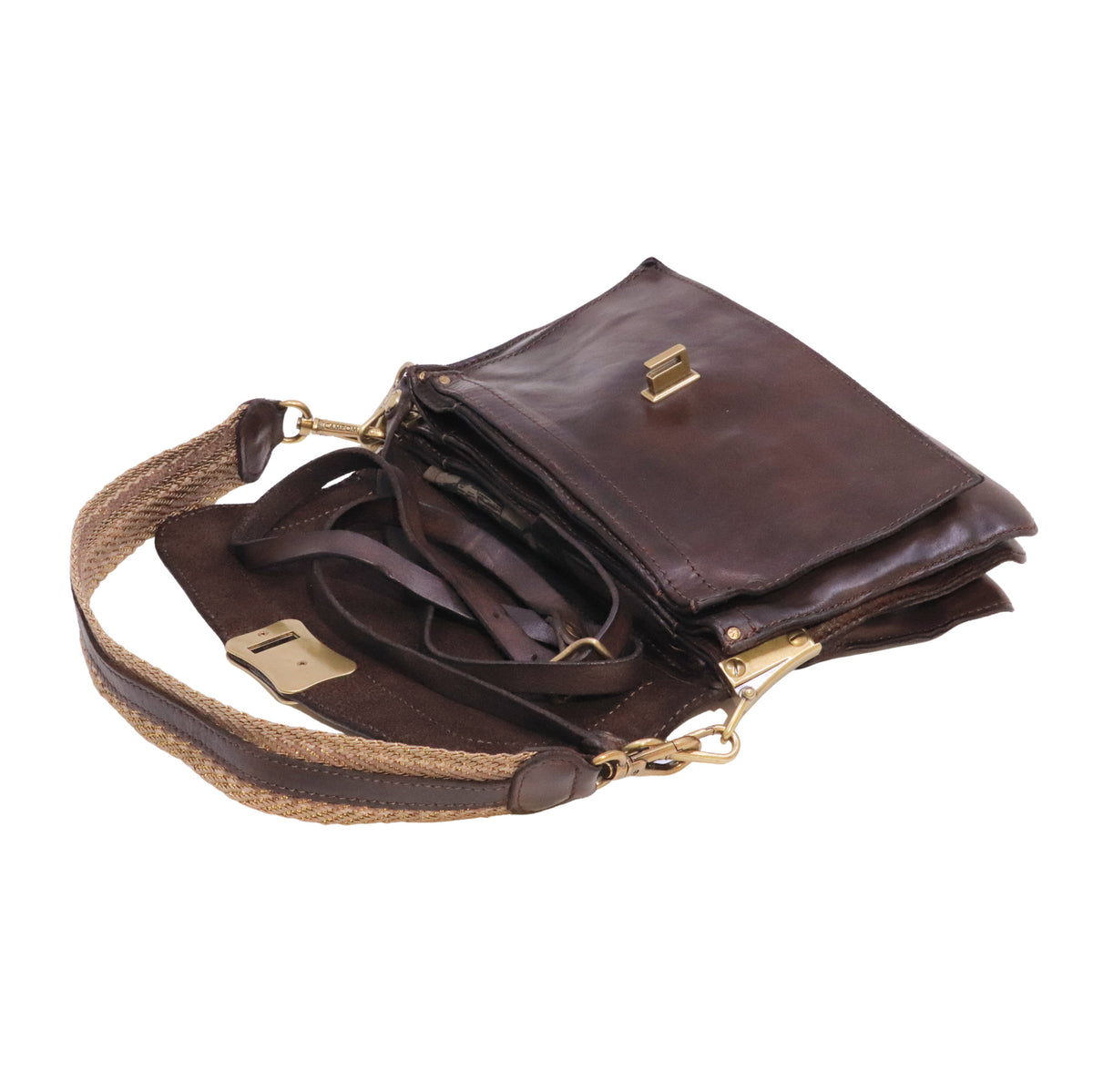 Campomaggi Agnese C045680ND borsa a spalla e tracolla in pelle testa di moro Made in Italy 