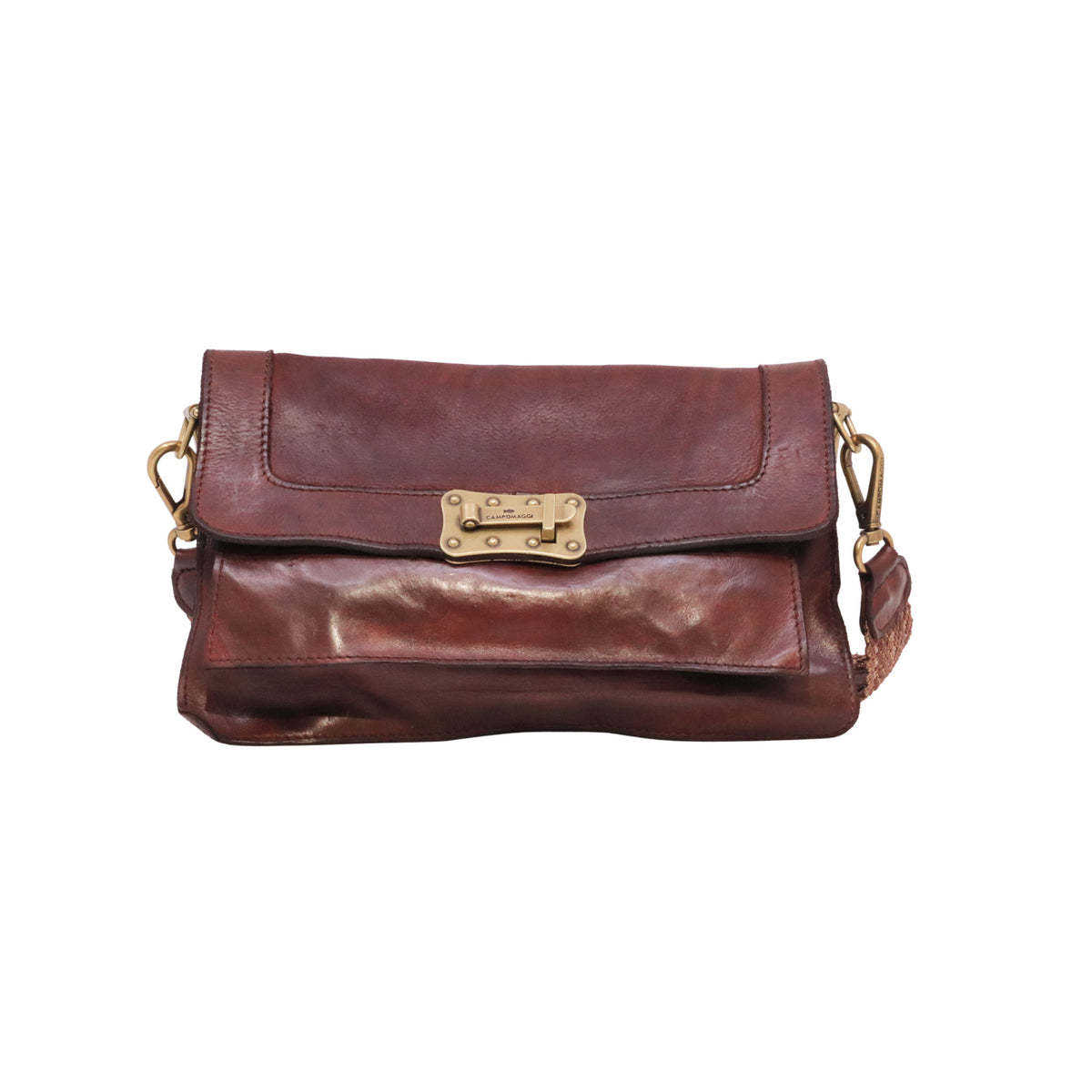 Campomaggi Agnese C045680ND borsa a spalla e tracolla in pelle vinaccia Made in Italy 