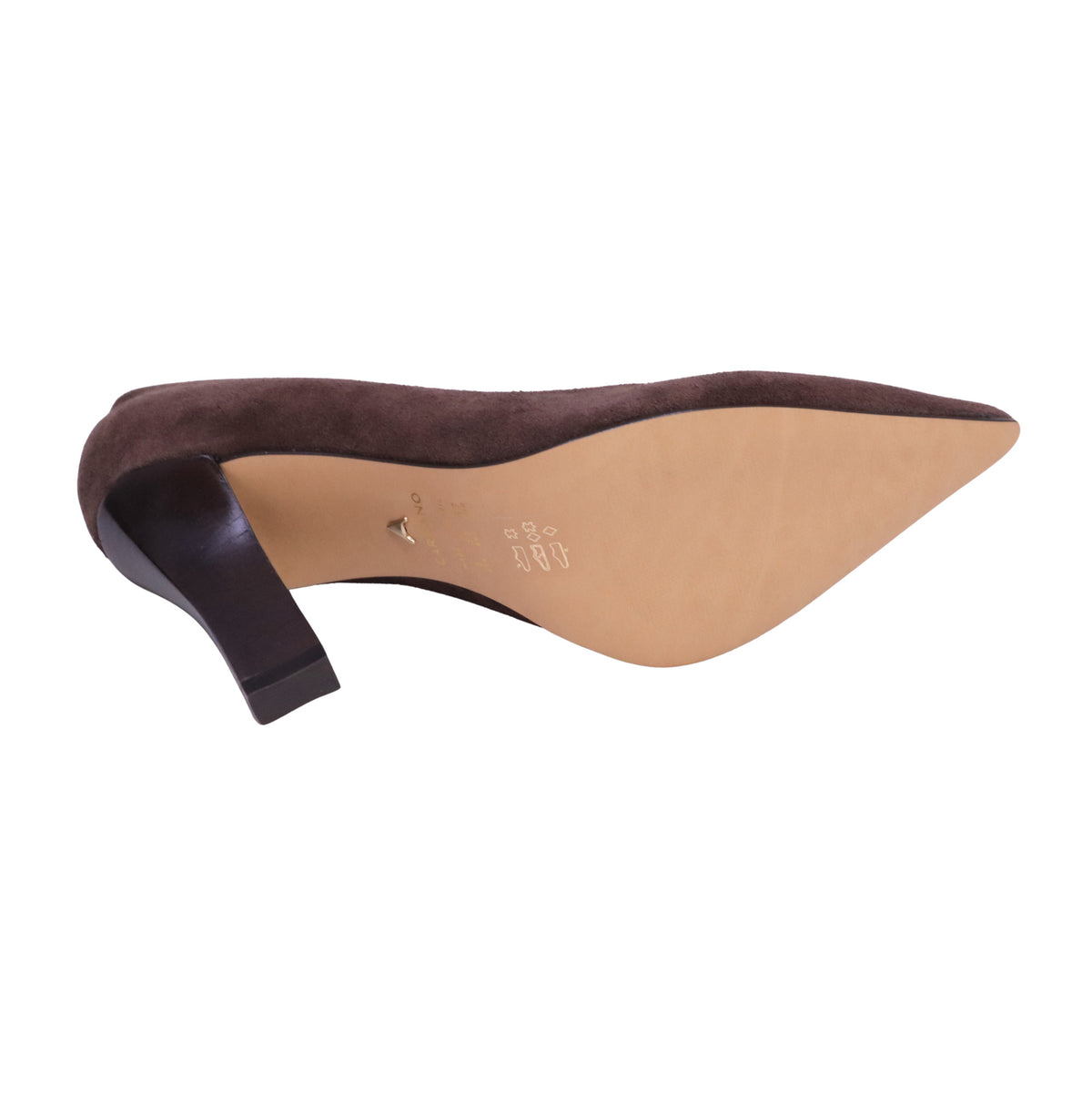 Carrano 1031001 Suede Ganache décolleté donna in camoscio marrone con tacco 10 cm<BR/> 