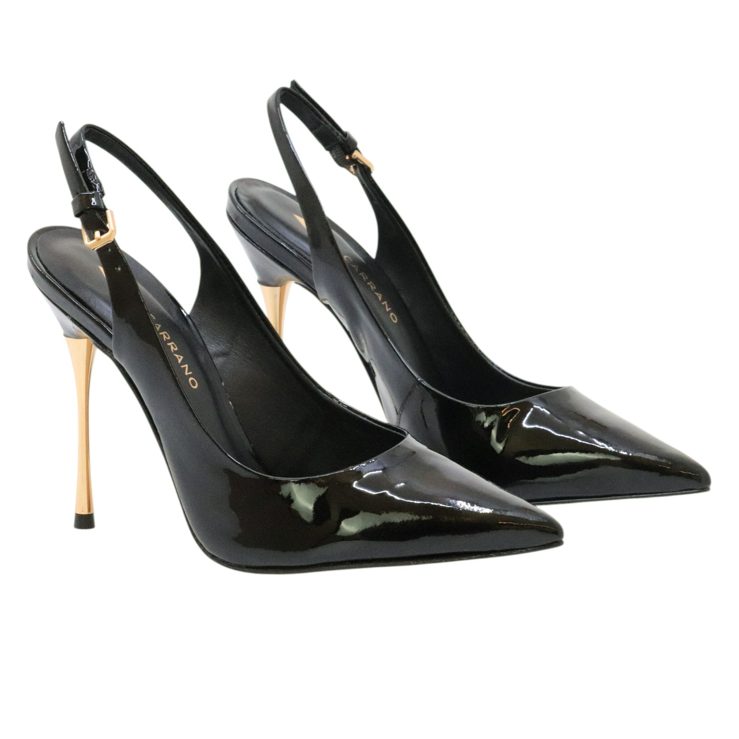 Carrano 151285 slingback donna pelle vernice nera 