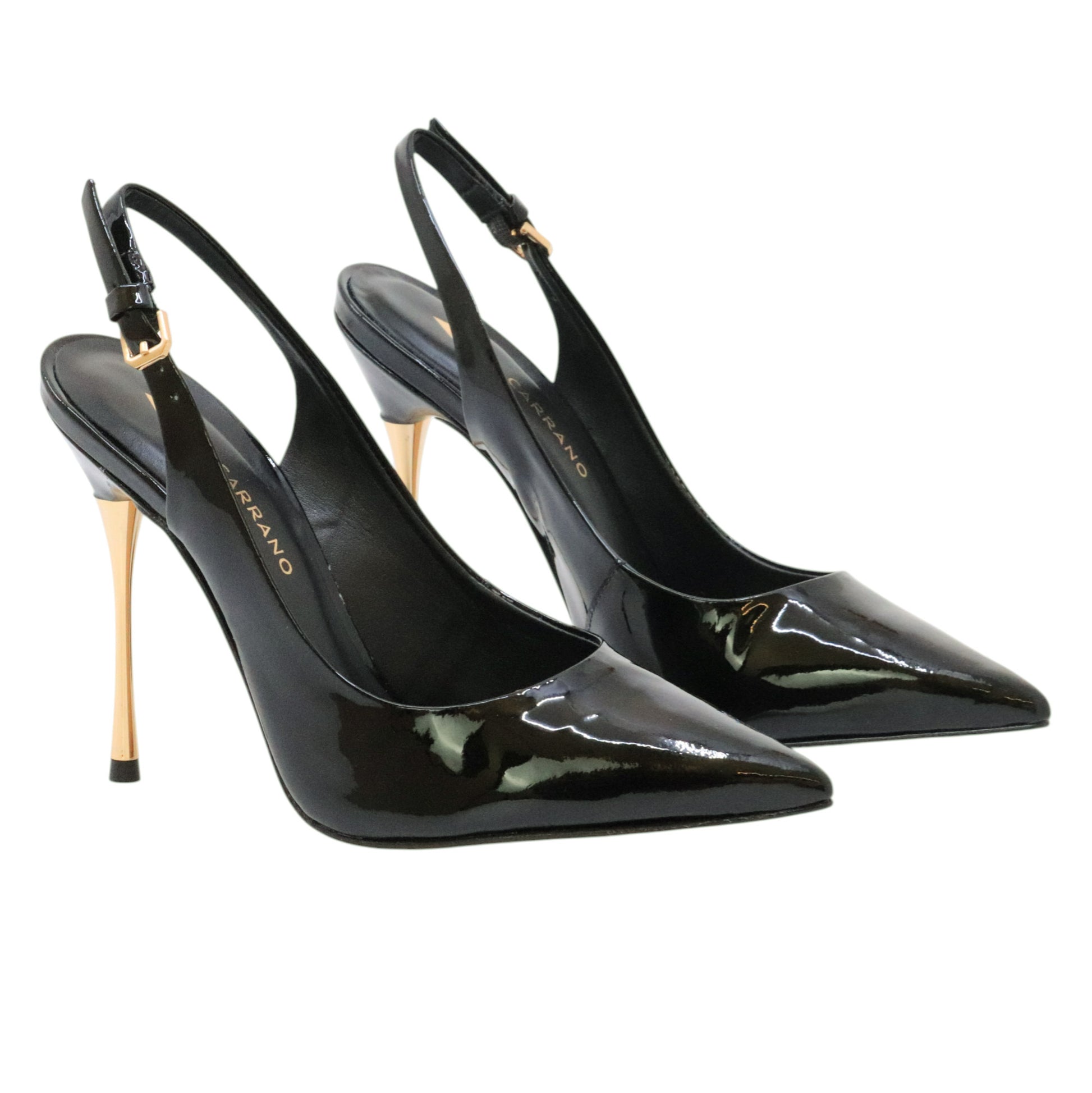 Carrano 151285 slingback donna pelle vernice nera 