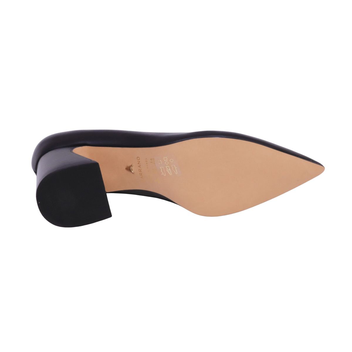 Carrano 721001 Mestico Black décolleté donna in pelle nera con tacco largo 6 cm 