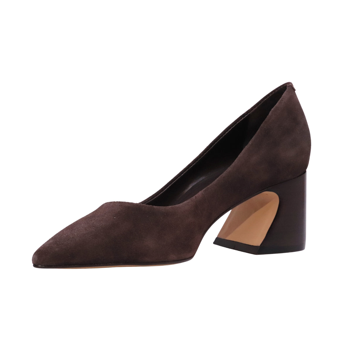 Carrano 721001 Suede Ganache décolleté donna in camoscio marrone con tacco largo 6 cm 