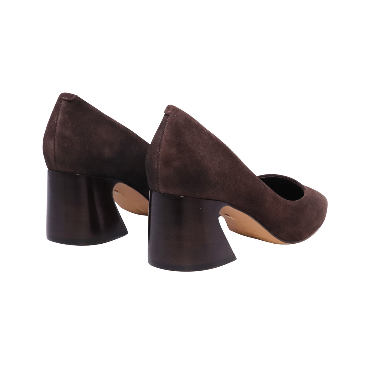 Carrano 721001 Suede Ganache décolleté donna in camoscio marrone con tacco largo 6 cm 