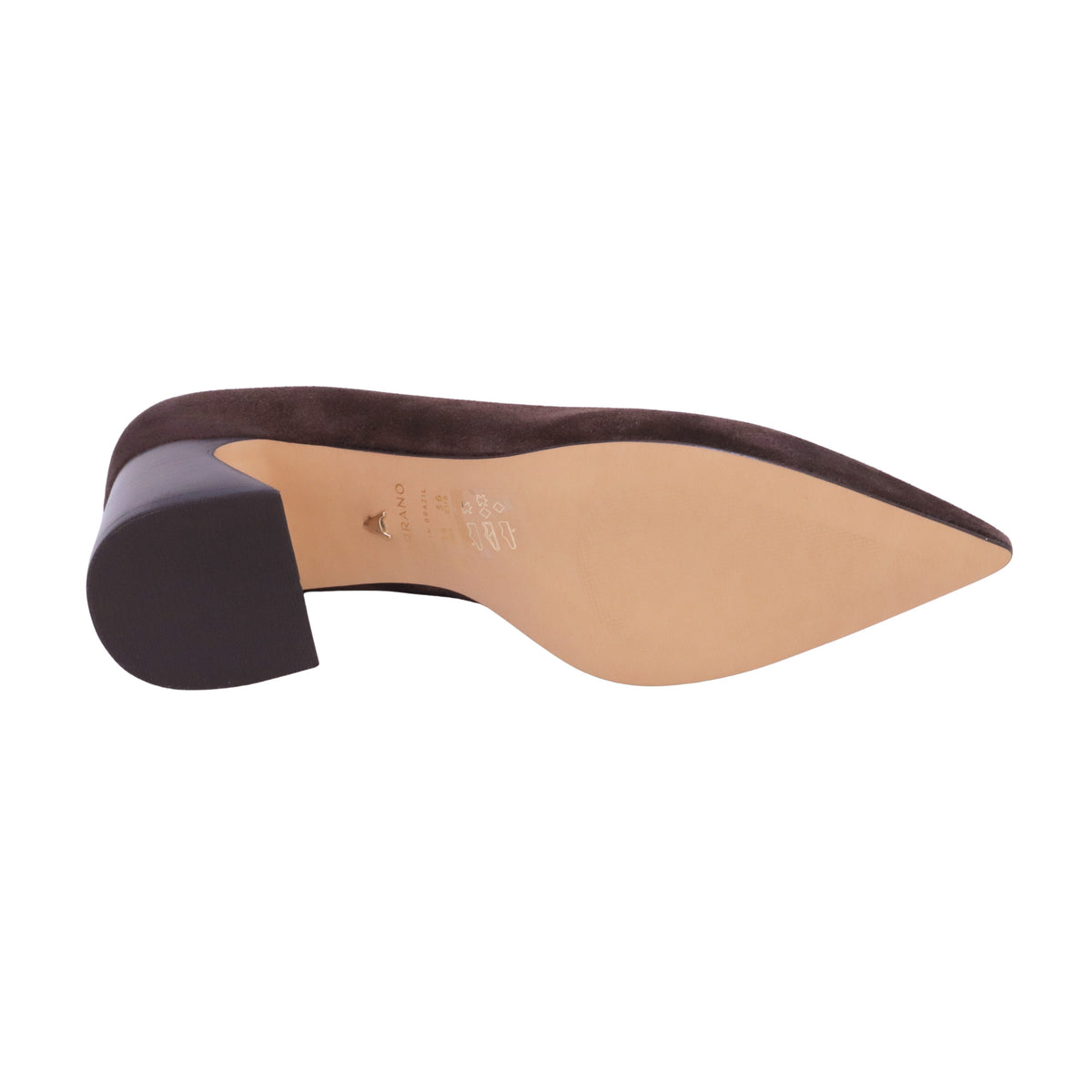 Carrano 721001 Suede Ganache décolleté donna in camoscio marrone con tacco largo 6 cm 