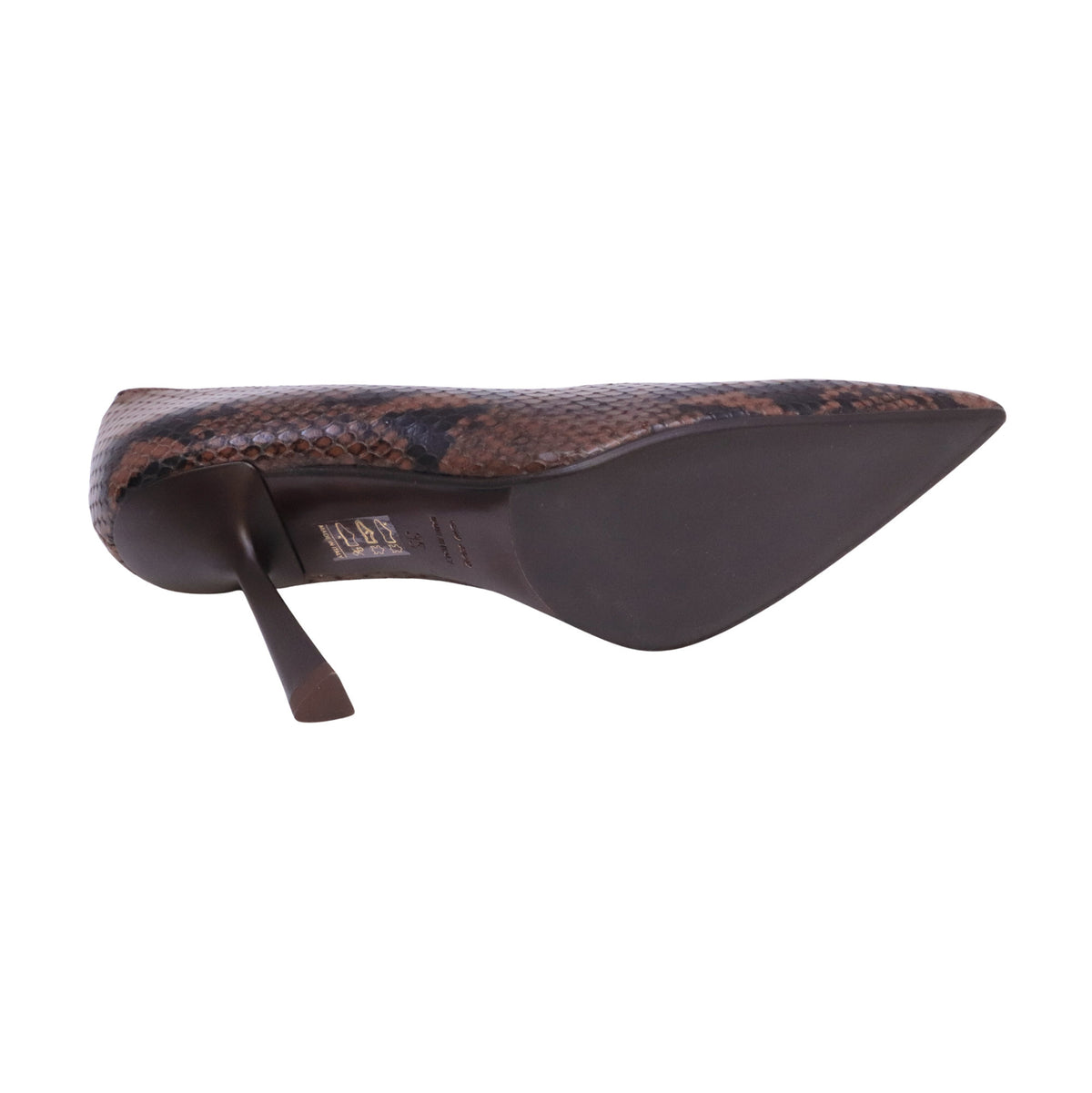 Chantal 2700 Pitone Moro décolleté donna in pelle stampa pitone marrone con tacco 9 cm 