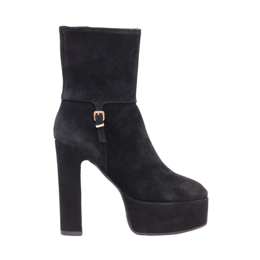 Chantal 3309 Crosta Nero stivaletto platform donna in camoscio nero 