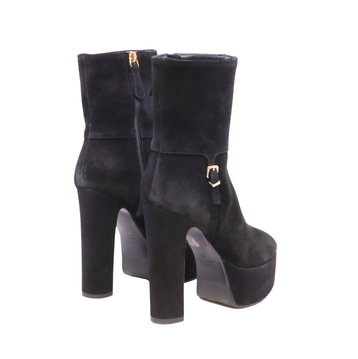 Chantal 3309 Crosta Nero stivaletto platform donna in camoscio nero 