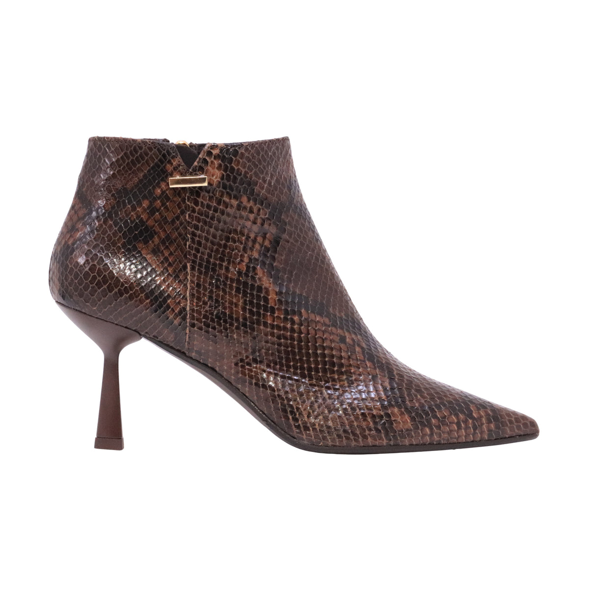 Chantal 3340 tronchetto donna in pelle stampa pitone marrone con tacco 8 cm 