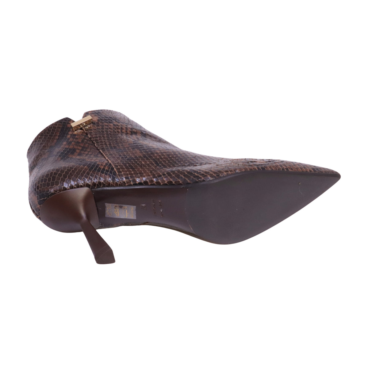 Chantal 3340 tronchetto donna in pelle stampa pitone marrone con tacco 8 cm 