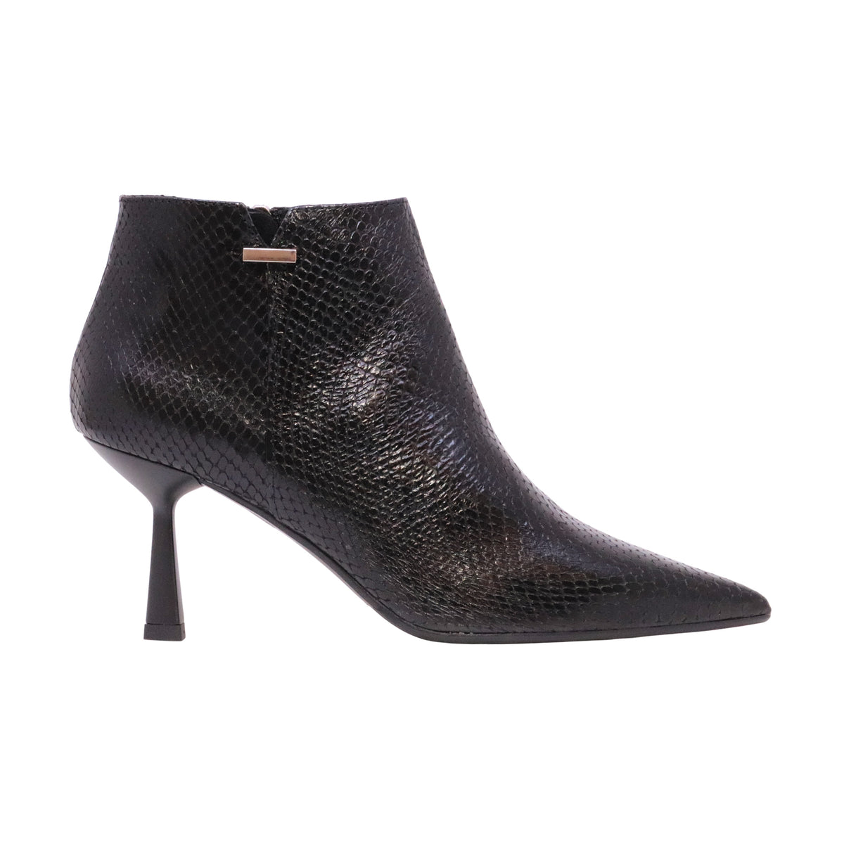 Chantal 3340 tronchetto donna in pelle stampa pitone nero con tacco 8 cm 