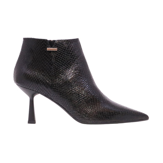 Chantal 3340 tronchetto donna in pelle stampa pitone nero con tacco 8 cm 