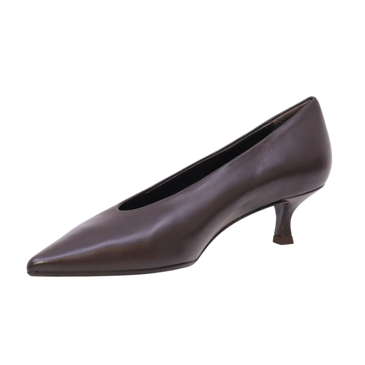Chantal 3353 Nappa Moro décolleté donna in pelle marrone scuro con tacco 4,5 cm 