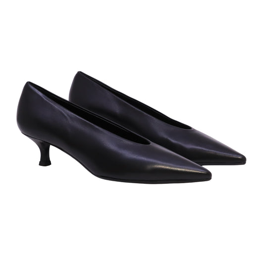 Chantal 3353 Nappa Nero décolleté donna in pelle nera con tacco 4,5 cm<BR/> 