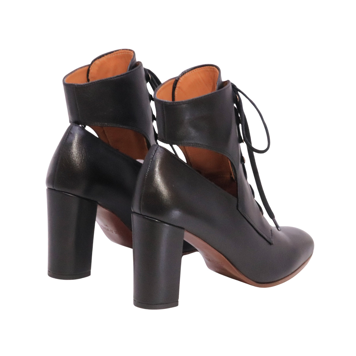 Chie Mihara Etiyan Nero stivaletto donna in pelle nera con lacci e tacco 7,5 cm 