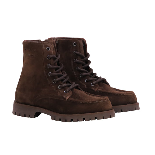 Copenhagen Studios CPH849 Suede Chocolate stivaletto allacciato donna in camoscio marrone 