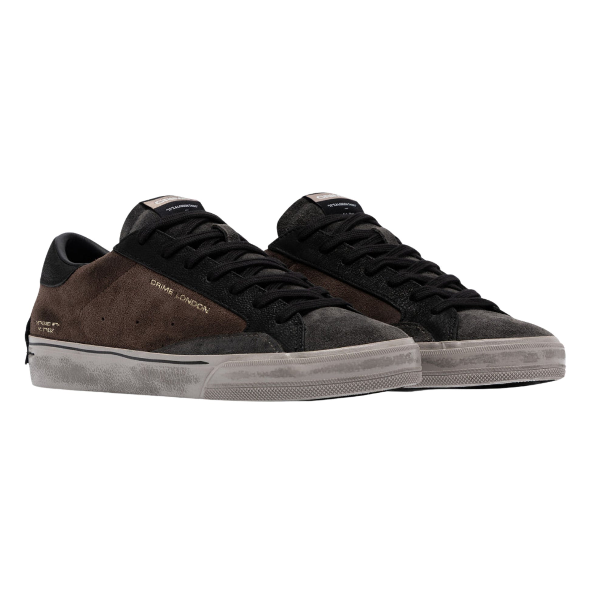 Crime London Distressed 2.0 Brownstone 10052 sneaker uomo in camoscio marrone 